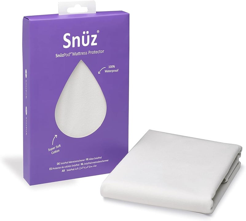 Snuz Pod 4 Waterproof Mattress Protector | Super Soft | Absorbent | Outer layer 100% Cotton | Barrier against Dust Mites | Infant/Baby/Toddler | Dimension:75.5 x 40cm - Image 1