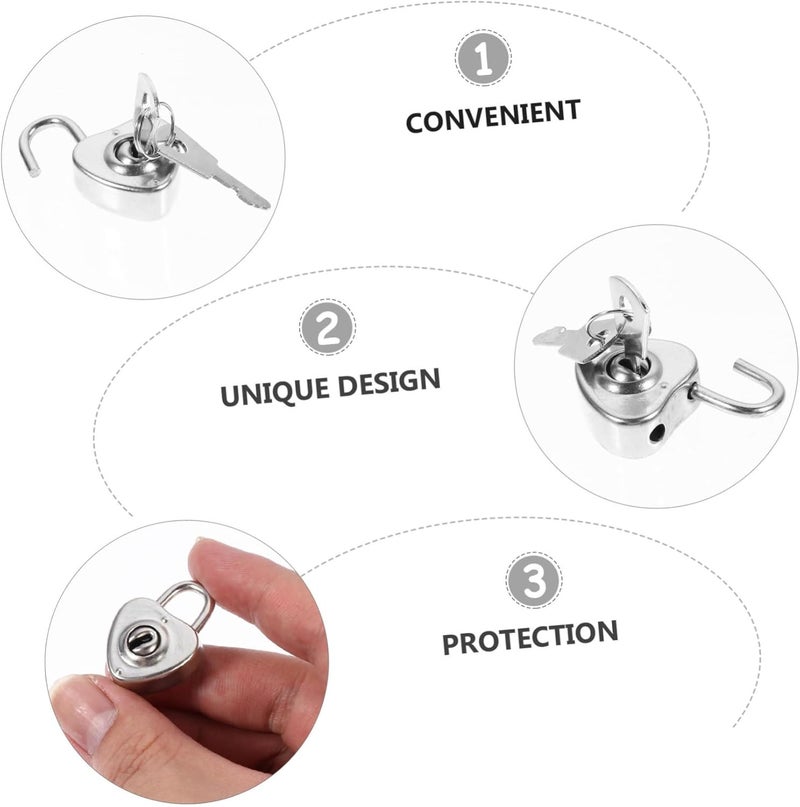 Uonlytech 12pcs Heart Shape Padlocks Mini Cabinet Locks with Keys Versatile Rustproof Luggage Security Locks for Suitcases and Toolboxes - Image 4
