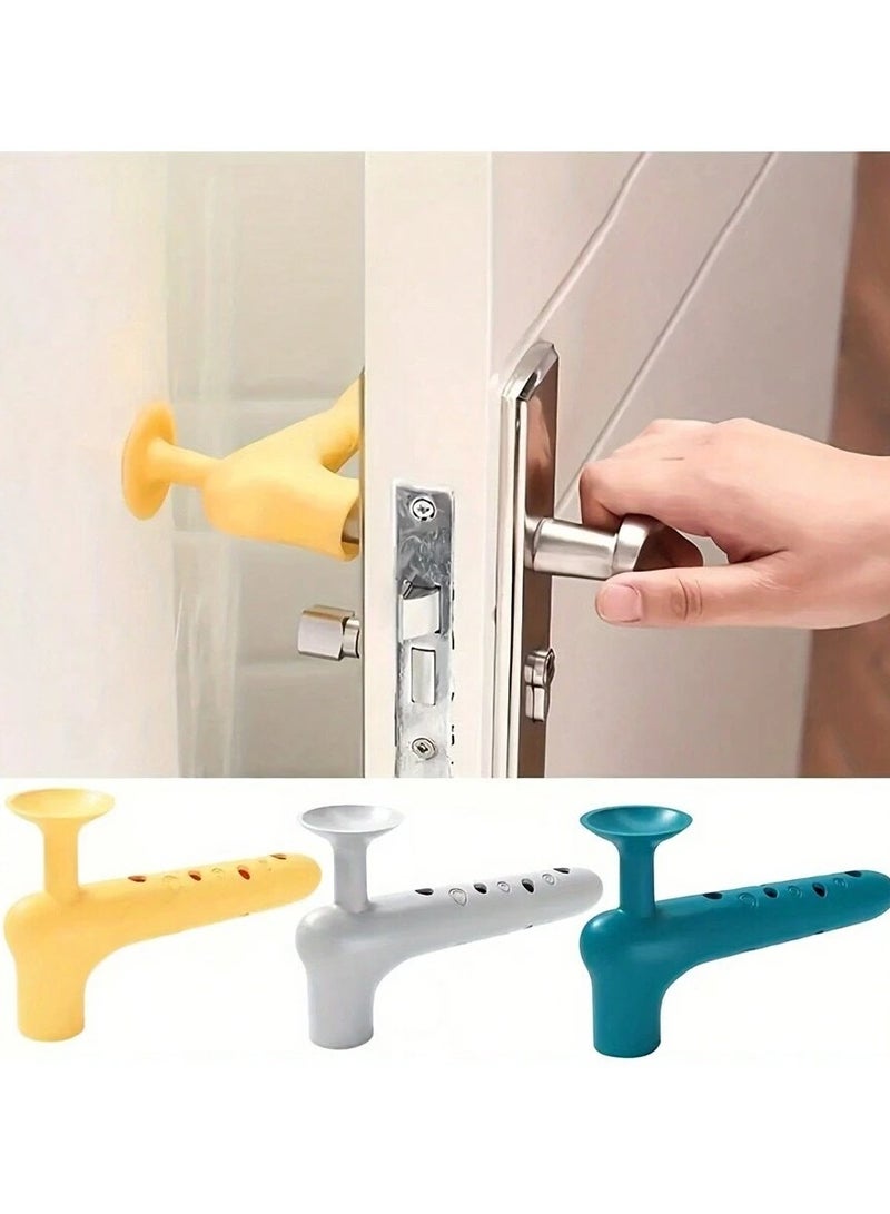 "Silicone Door Handle Cover – Anti-Collision & Static-Proof Door Protector, Silent Door Stopper (3 Pieces, Assorted Colors)"  - Image 1