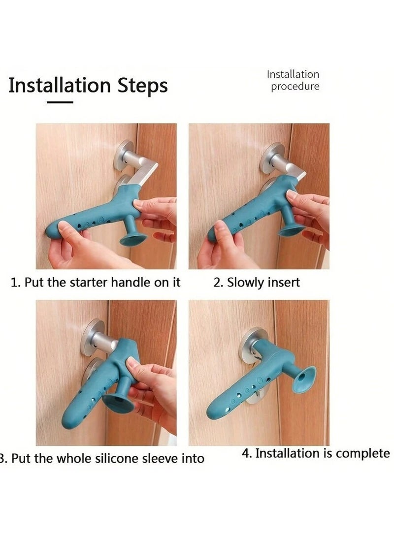 "Silicone Door Handle Cover – Anti-Collision & Static-Proof Door Protector, Silent Door Stopper (3 Pieces, Assorted Colors)"  - Image 4