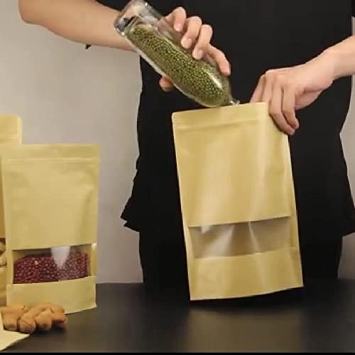 TRUE SHOP THE ULTIMATE SOLUTION FOR FOOD STORAGE - KRAFT POUCH STAND-UP BAGS WITH SELF-SEALING TECHNOLOGY MATT BROWN (100 GM, 50, count) - Image 5