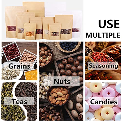TRUE SHOP THE ULTIMATE SOLUTION FOR FOOD STORAGE - KRAFT POUCH STAND-UP BAGS WITH SELF-SEALING TECHNOLOGY MATT BROWN (100 GM, 50, count) - Image 3