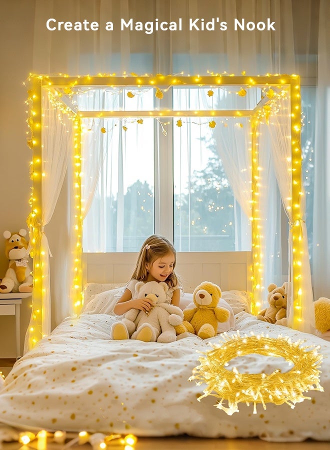 Warm White LED String Lights - 10m 80 LEDs, Waterproof & 2 Modes (Steady+Twinkle) - Battery Powered Fairy Lights for Wedding/Party - Image 5