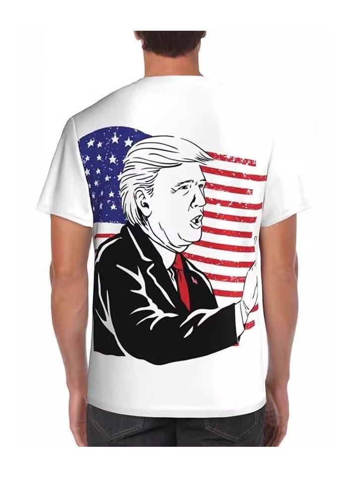 KUYING New Trump Print Short Sleeved Shirt - Image 3