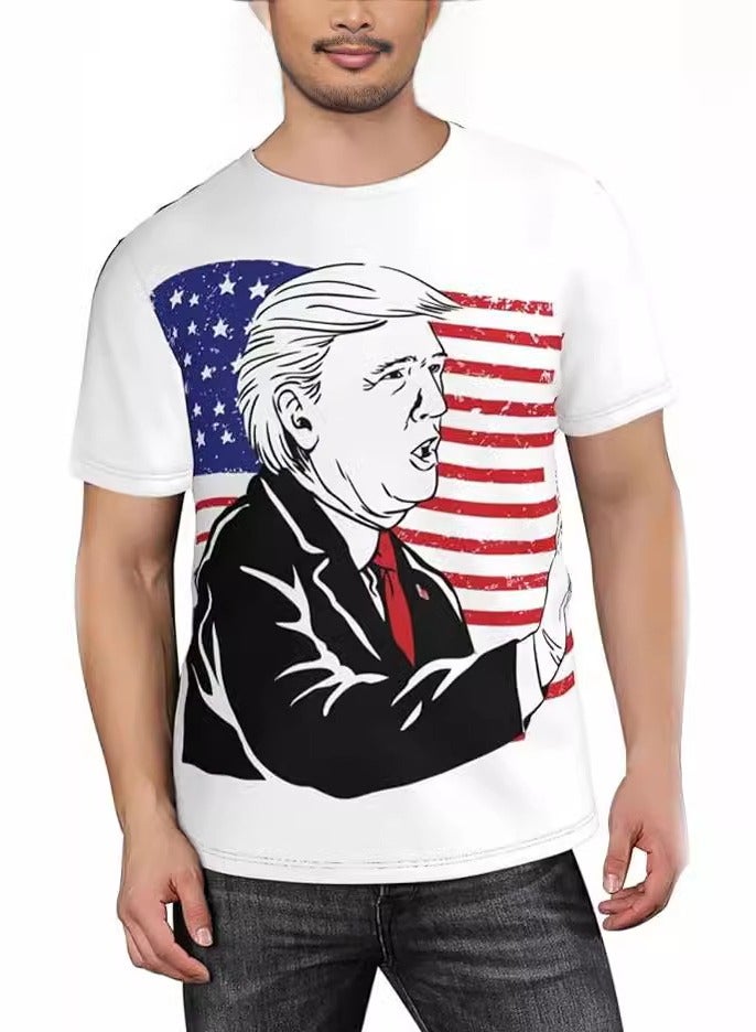KUYING New Trump Print Short Sleeved Shirt - Image 4