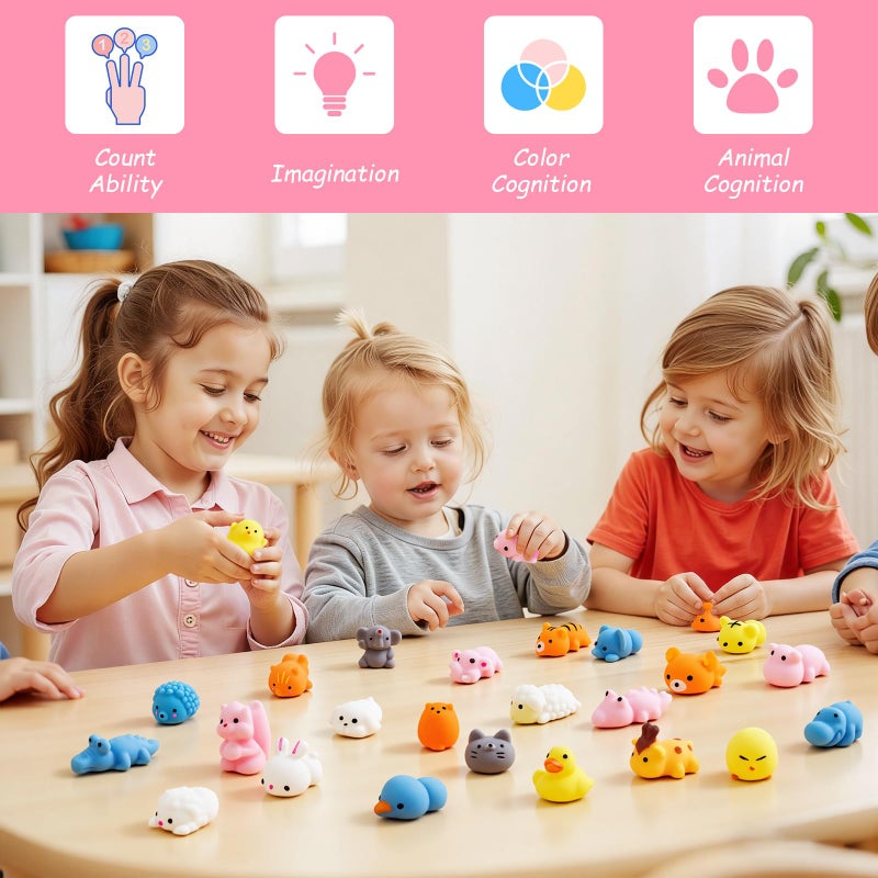 TORONTOKYO 28 Pack Valentine's Day Mochi Squishies Toys with Cards for Kids, Valentines Day Gifts for Kids, Kawaii Stress Relief Fidget Toy for Classroom Exchange Gift, Lollipop Party Favor, Reward Prizes - Image 3
