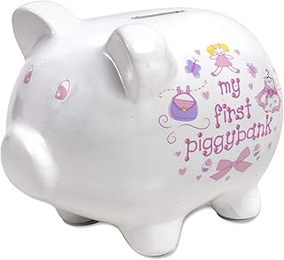 Baby Essentials Baby Essentials BabyÃ¢â‚¬â„¢s First Piggy Banks for Boys and Girls in Blue or Pink DÃƒÂ©cor (Pink)  - Image 1