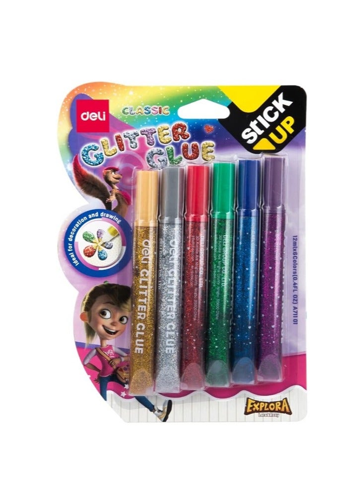 ديلي 6 قطع صمغ لامع كلاسيكي متعدد الألوان - Image 1