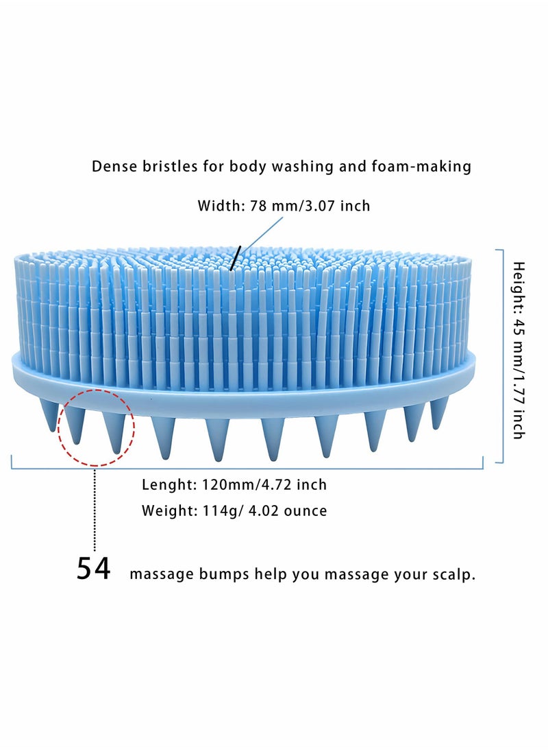 SYOSI - Upgrade 2 in 1 Bath and Shampoo Brush Silicone Body Scrubber for Use Shower Exfoliating Premium Loofah Head Scrubber Scalp Massager Brush Wet Dry Easy to Clean - Image 1