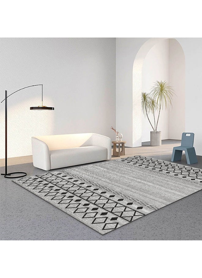 Rectangular Soft Touch Carpet Fabric Grey 160 x 230cm