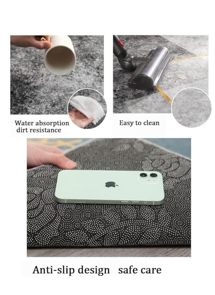 Aralifes Rectangular Soft Touch Carpet Fabric Grey 160 x 230cm  - Image 2