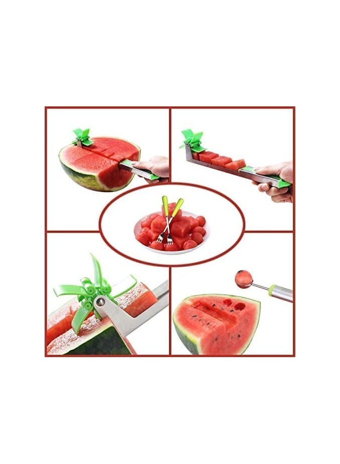 erorex watermelon slicer cutter stainless steel Melon Fruit Slicer, watermelon cubes slicer Fruit slicer Tool Kitchen Gadgets for cutting water melon - Image 2