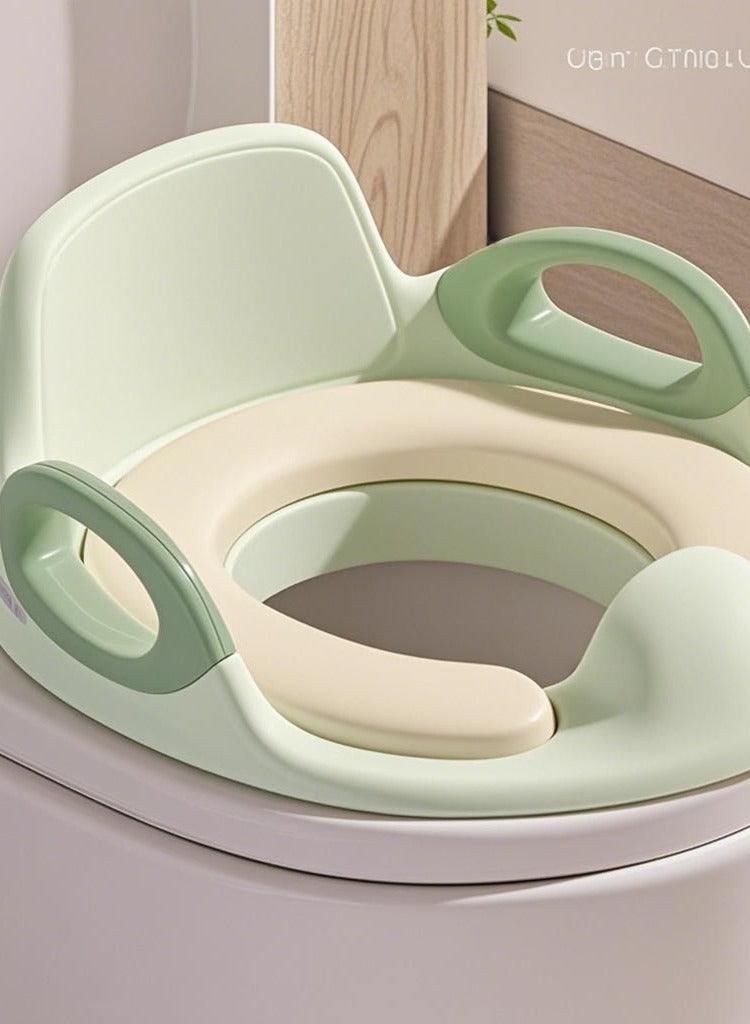 PureTuti Potty Training Seat for Kids, Toilet Trainer Ring with Handles and Backrest Portable Toddler Toilet Seat Covers Cushioned Potty Training Seat Pads, for Use on Oval Toilets, Boys and Girls 