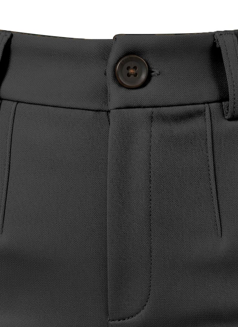Mehrang Cotton Blend Bootcut Parallel Trouser Pants for Women Regular Fit, Side Pocket, Front Fly Zip Bellbottom Straight Pants for Womens (in, Alpha, L, Regular, Black) - Image 4