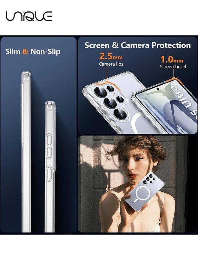 يونيك متوافق مع غلاف سامسونج جالاكسي S26 ألترا المغناطيسي - متوافق مع MagSafe - شفاف ونحيف ومقاوم للصدمات - غلاف هاتف واقٍ (شفاف) - Image 5