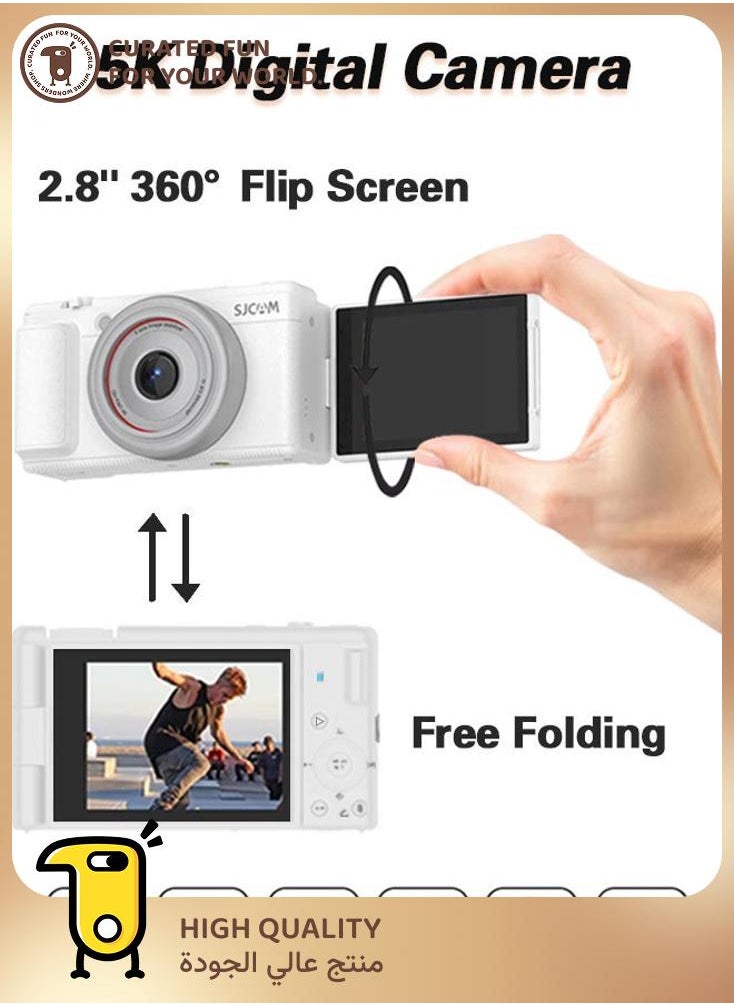 SJCAM ZV200 5K Vlogging Camera, with 32GB memory card digital camera,8000W pixels, 5K ultra-clear video,16x zoom, 6-axis gyroscopic image stabilization,Front fill light  - Image 1