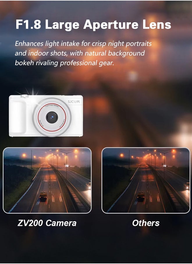 SJCAM ZV200 5K Vlogging Camera, with 32GB memory card digital camera,8000W pixels, 5K ultra-clear video,16x zoom, 6-axis gyroscopic image stabilization,Front fill light  - Image 5