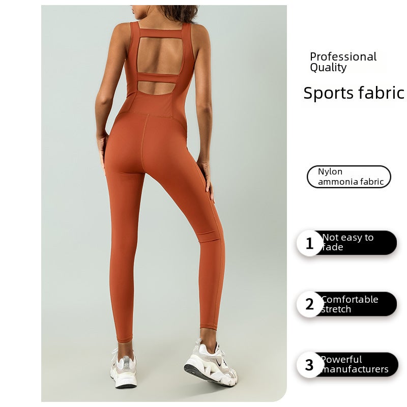 New European Style Fitness Wear Chest Pad Integrated Yoga Training Suit Back Beauty Tightening Exercise Clothes Black  - Image 4