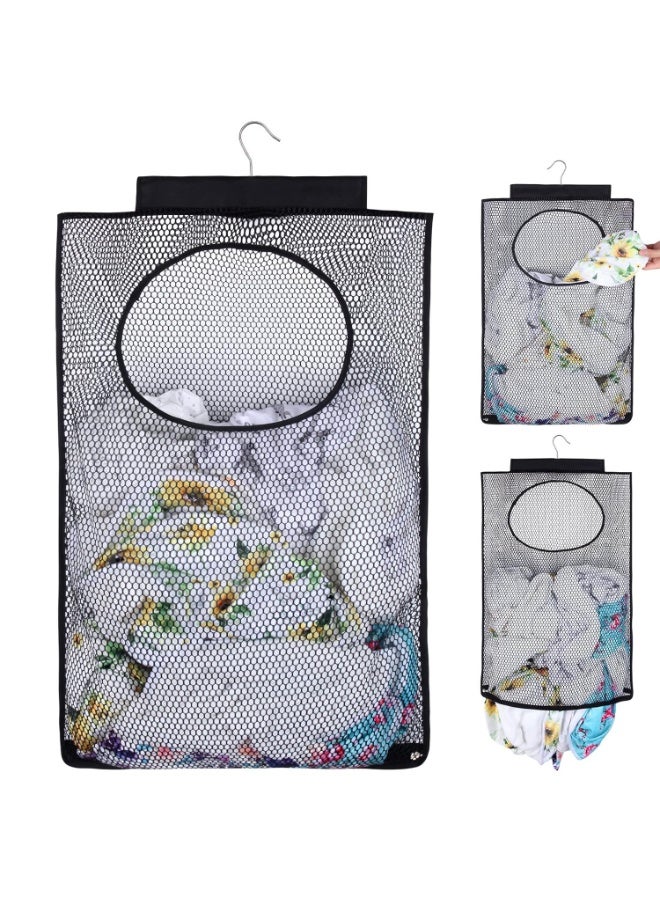 HOMESTAR Breathable Mesh Laundry Hamper, Bringing Hooks Foldable Hanging Shower Caddy, Fast Drying Portable Space Saving Storage Bag, Applied to College Dorm Rooms, Gym, Swimming and RV Travel - Image 1