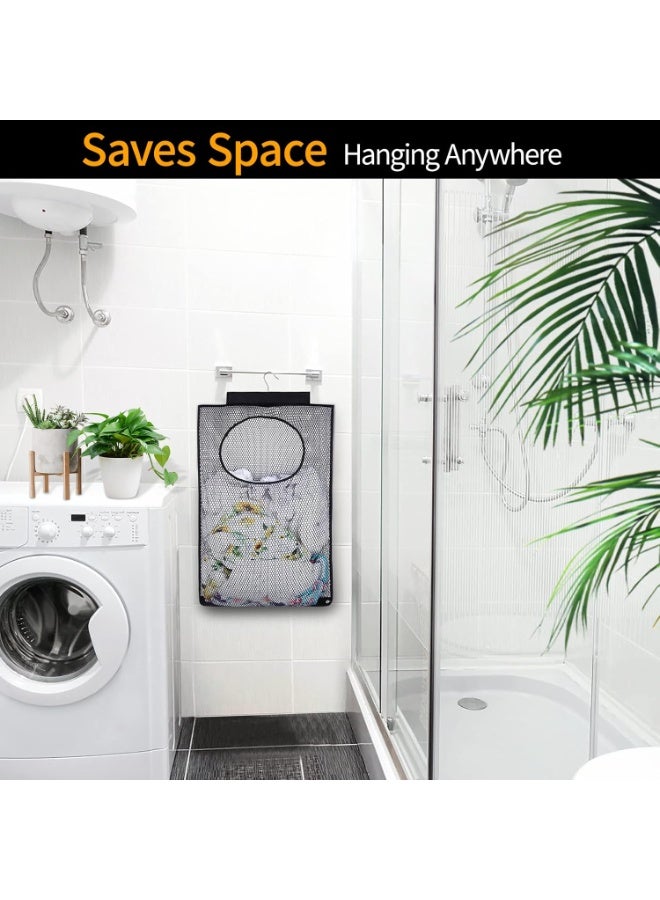 HOMESTAR Breathable Mesh Laundry Hamper, Bringing Hooks Foldable Hanging Shower Caddy, Fast Drying Portable Space Saving Storage Bag, Applied to College Dorm Rooms, Gym, Swimming and RV Travel - Image 5