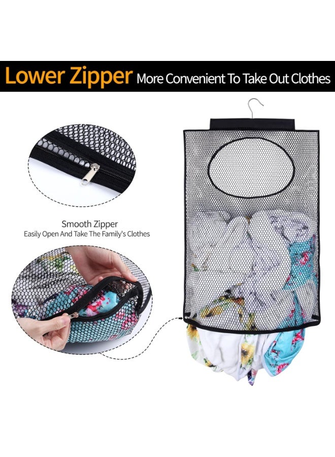 HOMESTAR Breathable Mesh Laundry Hamper, Bringing Hooks Foldable Hanging Shower Caddy, Fast Drying Portable Space Saving Storage Bag, Applied to College Dorm Rooms, Gym, Swimming and RV Travel - Image 4