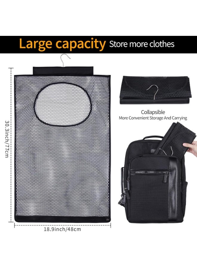 HOMESTAR Breathable Mesh Laundry Hamper, Bringing Hooks Foldable Hanging Shower Caddy, Fast Drying Portable Space Saving Storage Bag, Applied to College Dorm Rooms, Gym, Swimming and RV Travel - Image 2