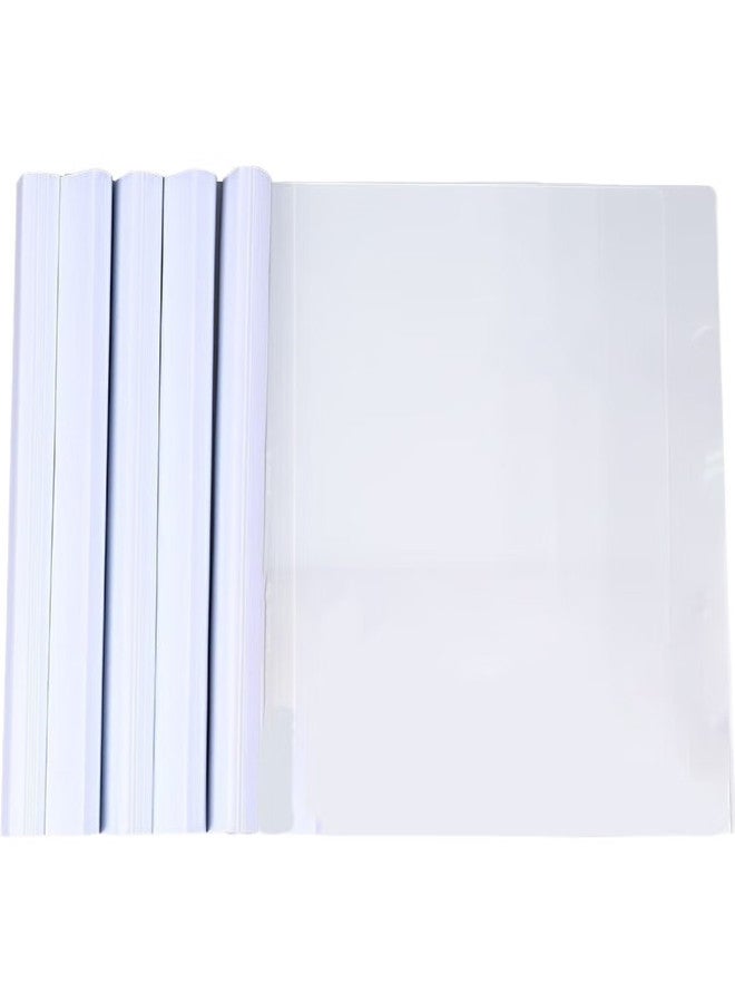 Simaa 5 A4 Transparent Lever Arch Files/Slide Bar Folders/Report Folders, 25Mm Wide Spine, Resume And Report Folders, Student Exam Storage, White 6151 - Image 1