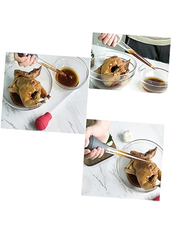 1pc Barbecue Seasoning Fluid Silicone Turkey Baster Glass Turkey Baster Liquid Baster Silicone Light Bulbs Seasoning Tube Meat Baster Lab Bread Roast - Image 5