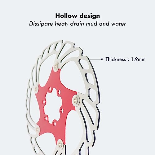 DJC Components DJC Bike Brake Disc Rotor MTB Floating Brake Disc 140mm 160mm 180mm 203mm with 6 Bolts Road Bike MTB BMX Steel Aluminum Brake Disc iiipro (4# Golden, 160mm) - Image 4