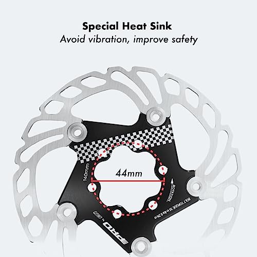 DJC Components DJC Bike Brake Disc Rotor MTB Floating Brake Disc 140mm 160mm 180mm 203mm with 6 Bolts Road Bike MTB BMX Steel Aluminum Brake Disc iiipro (4# Golden, 160mm) - Image 3