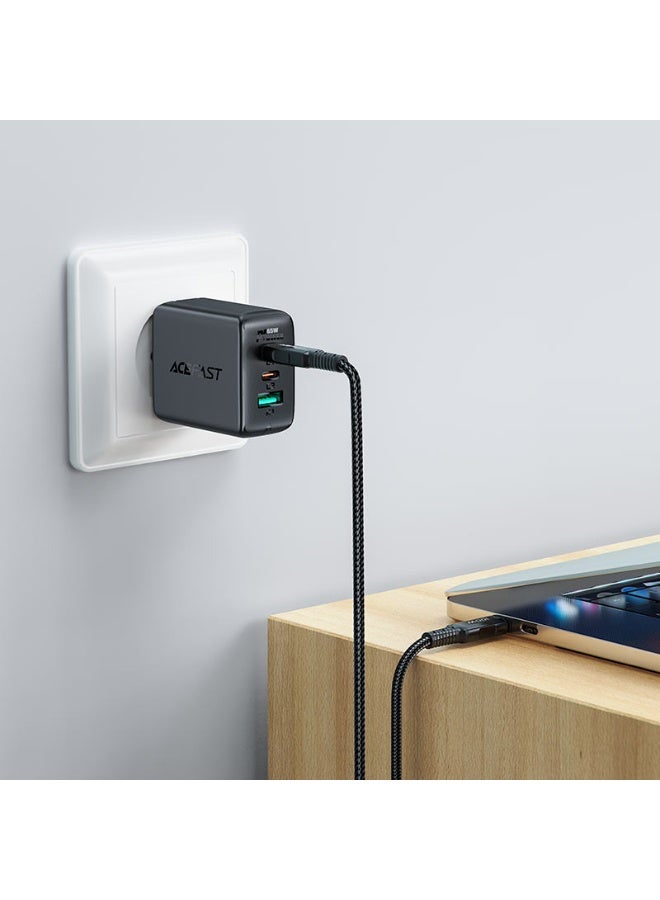 ACEFAST Charging Data Cable C4-03 USB-C to USB-C, 100W PD Fast Charging, 2m Extended Length, Built-in E-Marker Chip, Durable Design - Black - Image 2