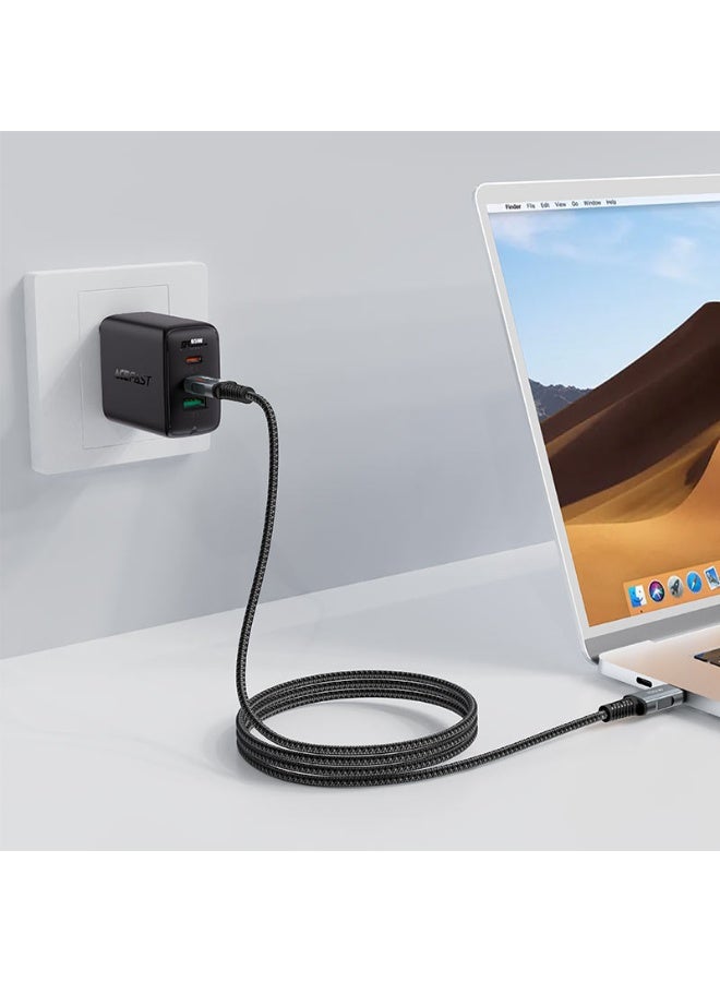 ACEFAST Charging Data Cable C4-03 USB-C to USB-C, 100W PD Fast Charging, 2m Extended Length, Built-in E-Marker Chip, Durable Design - Black - Image 4