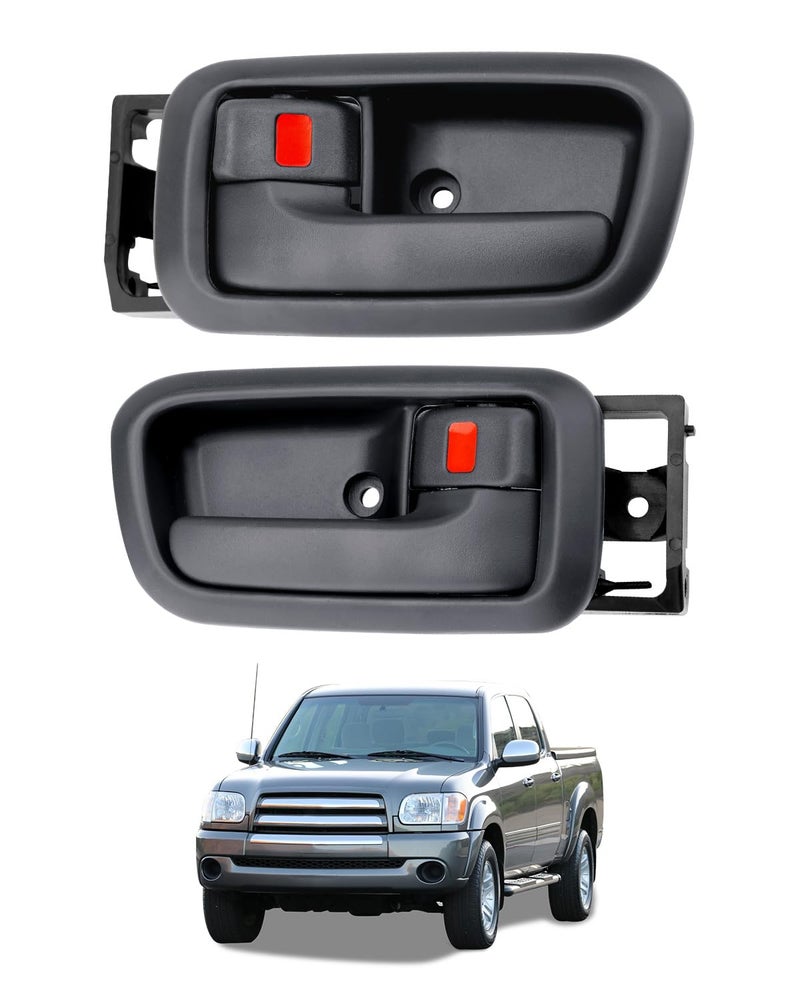 Gledewen Interior Door Handles WBezel Pair Compatible with 20002006 Toyota Tundra Dark Gray Front Left Driver  Right Passenger  692050C010B1692060C010B1 Inside Handle Door Part