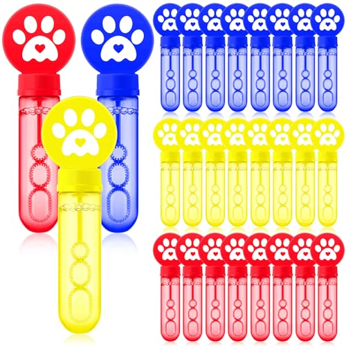 Rotatingpals 24 Pcs Dog Paw Bubble Wands Mini Bubble Party Favor Toys for Kids Toddlers Christmas Birthday Goody Bag Stuffer Filler Classroom Reward Gifts - Image 1