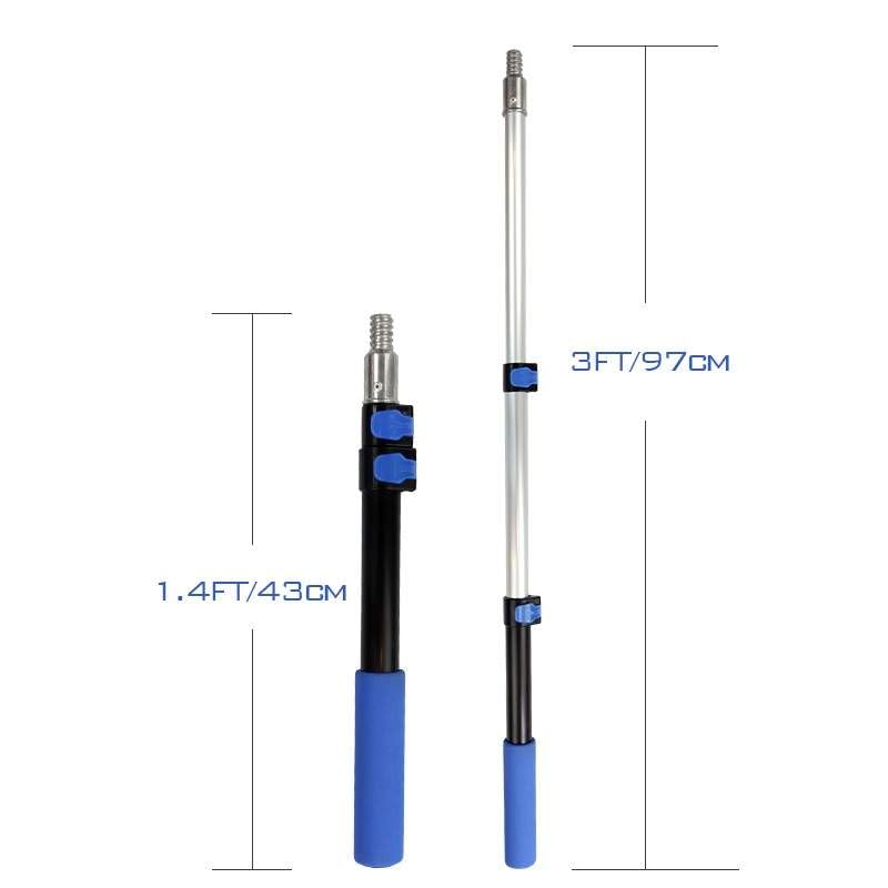 Craftec 1.5 to 3 FT Aluminum Telescoping Pole with Quick-Flip Clamps, Paint Roller Pole, Multi-Purpose Pole, Duster Pole, Twist-On Metal Tip for Squeegee, Extendable Painters Pole (3 Feet) - Image 2