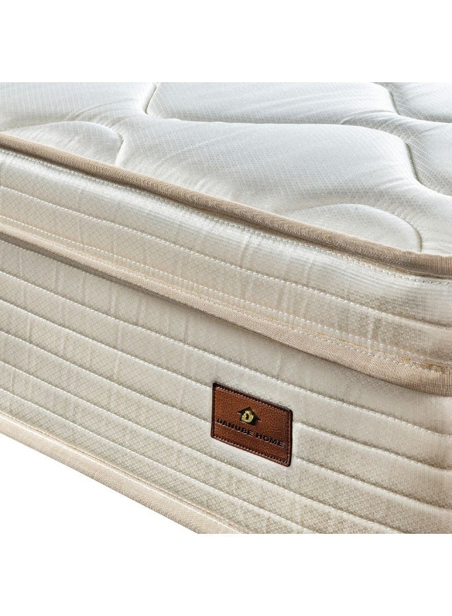 DANUBE HOME مرتبة يورو توب 3 منطقة بجيوب النوابض مع حواف محاطة بالفوم | شعور متوسط الصلابة | مرتبة كينغ | توازن العمود الفقري لتخفيف الضغط | W180xL200 سم | سمك 26 سم - أبيض - Image 4