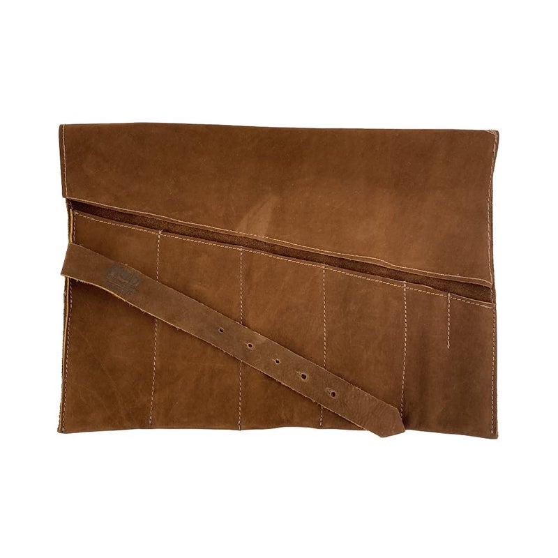 Hide & Drink, Large Tool Roll Up Bag (6 Slots), Portable Carry-On Pouch, Workshop Storage, Woodworking Tools Organizer, Full Grain Leather, Handmade, Swayze Suede - Image 3