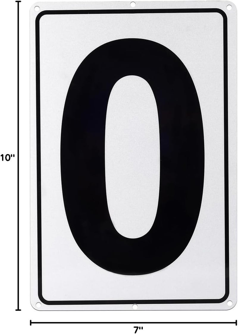 Kichwit Metal House Numbers Address Sign Reflective Aluminum Mailbox Number, 10 x 7 Inches, Number 0 - Image 5