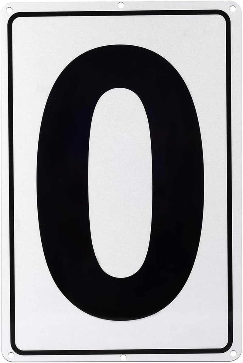 Kichwit Metal House Numbers Address Sign Reflective Aluminum Mailbox Number, 10 x 7 Inches, Number 0 - Image 1
