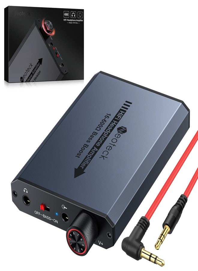 Neoteck مضخم صوت سماعة نيوتك 3.5 مم مع تعزيز الجهير مضخم صوت سماعة محمول HiFi، 16-600 أوم، سطح ألومنيوم غير لامع لماك، هواتف، آيباد، MP3، MP4، أجهزة كمبيوتر، وحدة تحكم PS4 PS5 - رمادي داكن - Image 1