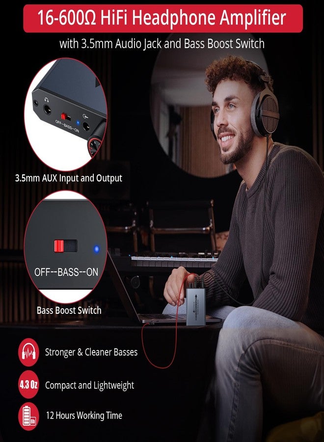 Neoteck مضخم صوت سماعة نيوتك 3.5 مم مع تعزيز الجهير مضخم صوت سماعة محمول HiFi، 16-600 أوم، سطح ألومنيوم غير لامع لماك، هواتف، آيباد، MP3، MP4، أجهزة كمبيوتر، وحدة تحكم PS4 PS5 - رمادي داكن - Image 3