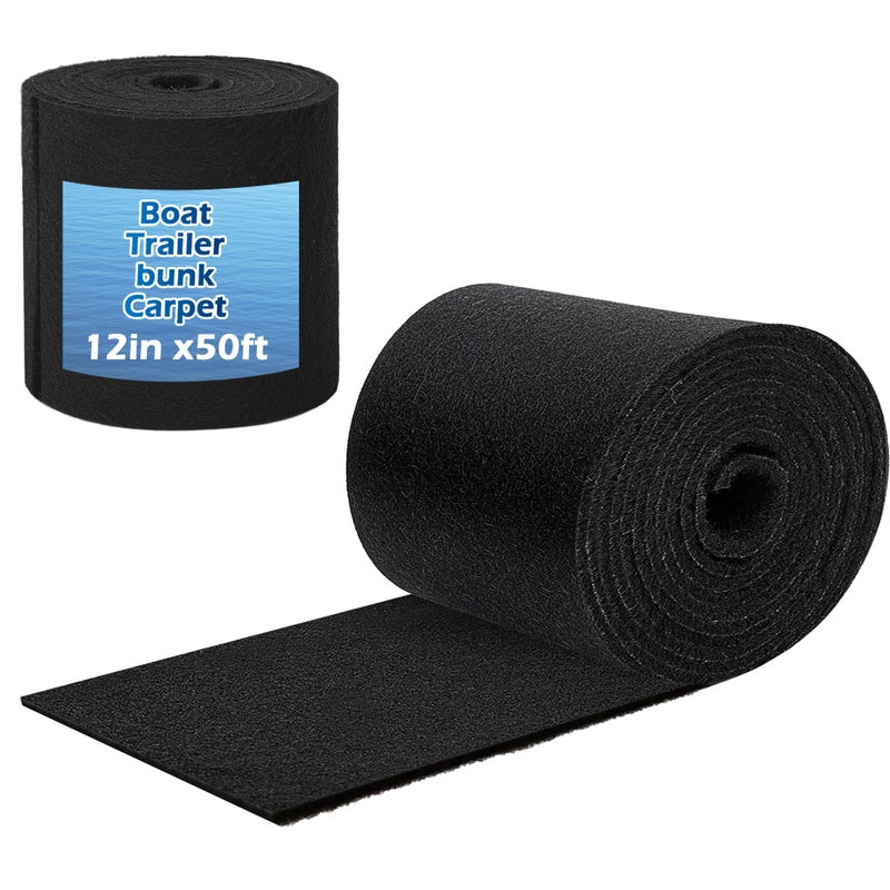 PROLEE Boat Trailer Bunk Carpet Extra Thick,50FT x 12in Marine Trailer Bunk Carpets 25oz, Marine Carpet, Boat Carpet Waterproof, Trailer Bunk Padding for Boats, Jet Ski, 5/16 Inch - Image 1
