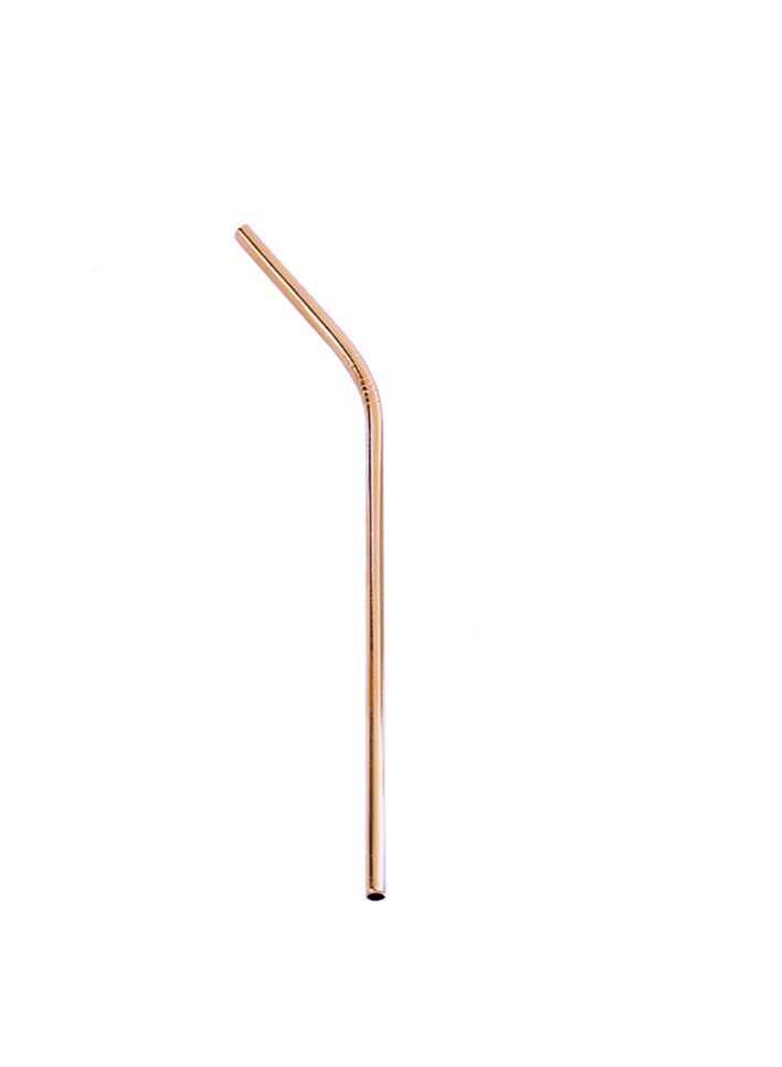 قشة منحنية 6 مم × 21.5 سم - فيه روز جولد