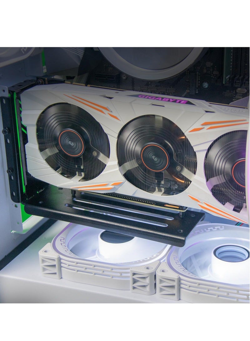 Vertical GPU Mounting Bracket Graphics Card Holder Kit, GPU Mount with PCIE Riser Cable 90 Degree Right Angle 20cm  PCIE 3.0 Black - Image 5