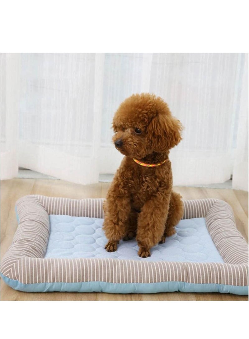 الكلب سرير بارد النوم الكلب القط الجليد وسادة الظهر الصيف الباردة الحرير سرير قابل للغسل قفص مفرش الحيوانات الأليفة الكلب حصيرة - Image 1