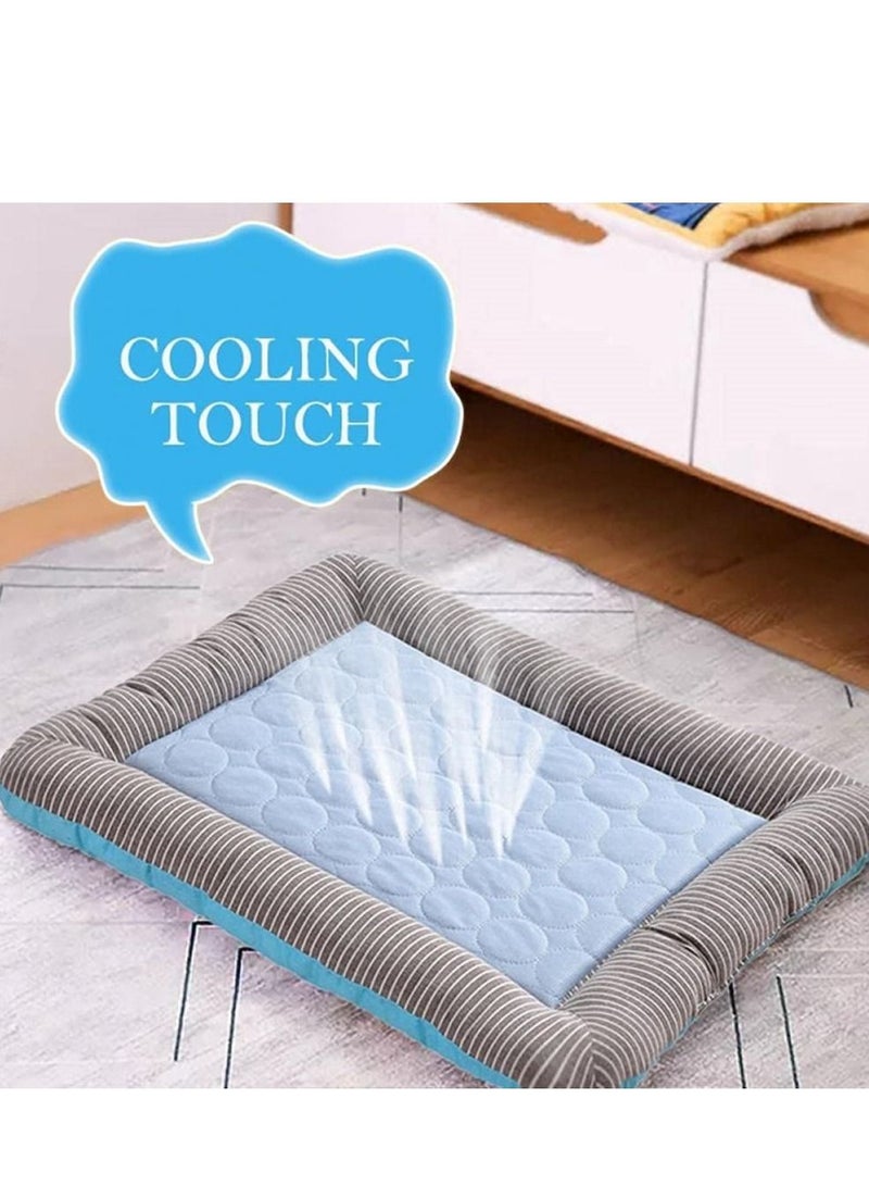 الكلب سرير بارد النوم الكلب القط الجليد وسادة الظهر الصيف الباردة الحرير سرير قابل للغسل قفص مفرش الحيوانات الأليفة الكلب حصيرة - Image 3