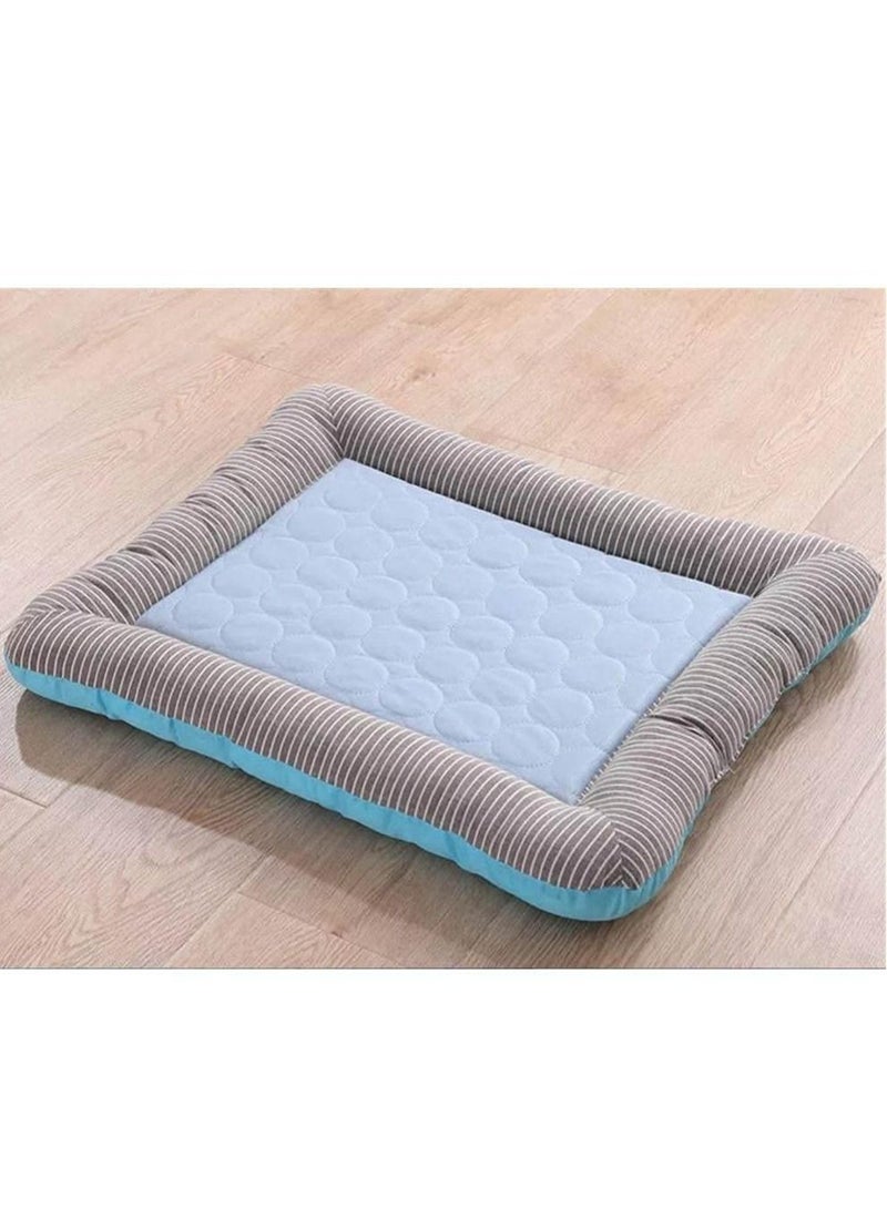 الكلب سرير بارد النوم الكلب القط الجليد وسادة الظهر الصيف الباردة الحرير سرير قابل للغسل قفص مفرش الحيوانات الأليفة الكلب حصيرة - Image 2