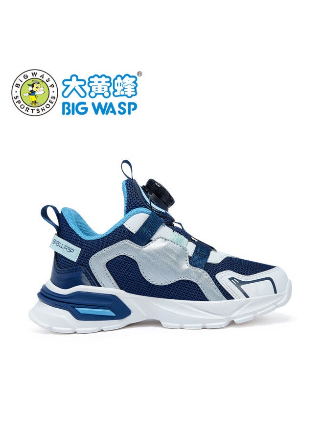 Big Wasp Boys' Sports Shoes With Rotary Buckle, Children's Mesh Shoes D1123318055 Starry Sky Blue Size 42