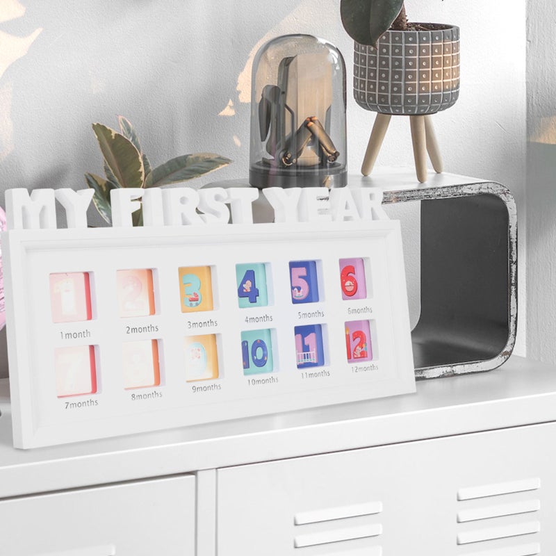 Baby 12 Month Growth Photo Frame First Year Picture Frame Infant Photo Holder - Image 1