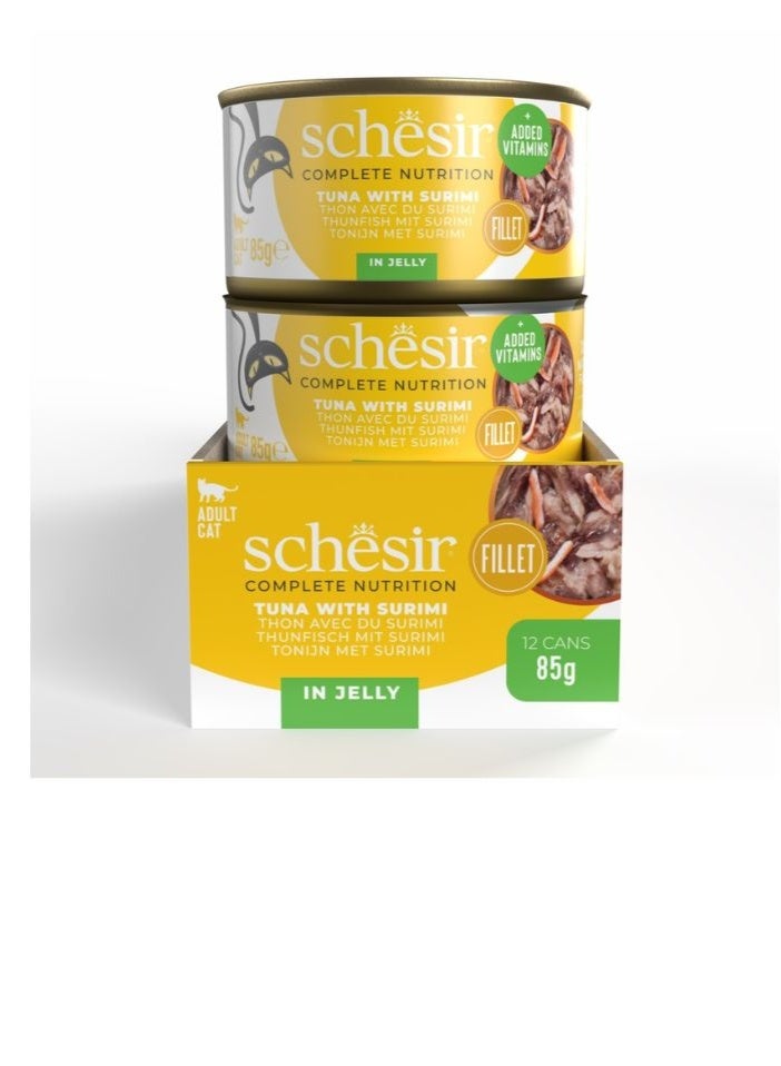 شيسر شيسير طعام رطب للقطط متكامل ومتوازن في الجيلي – تونة مع سوريمي 85 جم [الحد الأدنى للطلب: 12 قطعة] - Image 3